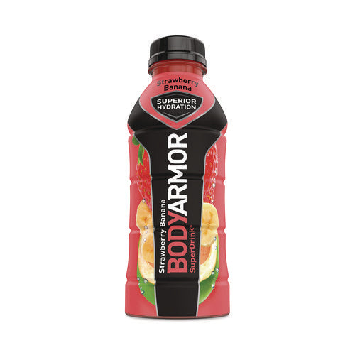 SuperDrink Sports Drink, Strawberry Banana, 16 oz Bottle, 12/Pack-(BDA10000314)