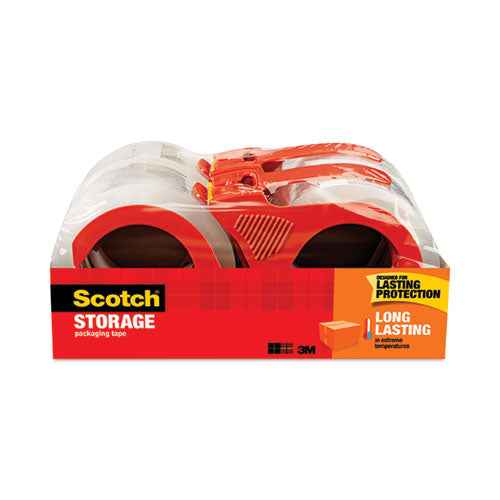 Storage Tape with Dispenser, 3" Core, 1.88" x 38.2 yds, Clear, 4/Pack-(MMM3650S4RD)