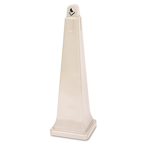 GroundsKeeper Cigarette Waste Collector, Pyramid, 1 gal, 12.25 x 39.75, Beige-(RCP257088BG)