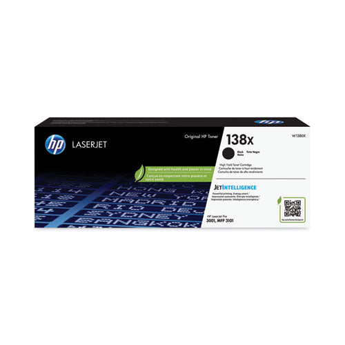 HP 138X, (W1380X) High-Yield Black Original LaserJet Toner Cartridge-(HEWW1380X)