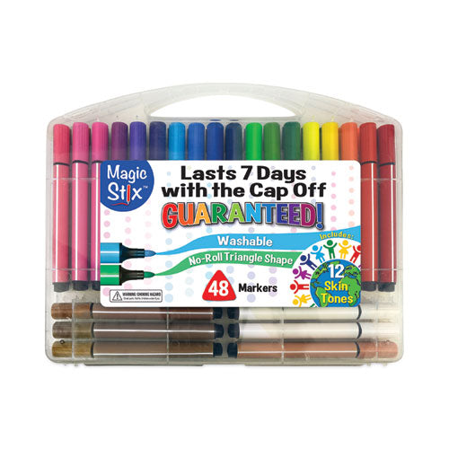 Magic Stix Markers, Fine Bullet Tip, Assorted Colors, 48/Pack-(TPG390)