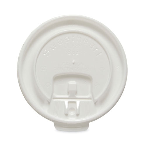 Lift Back and Lock Tab Cup Lids for Foam Cups, Fits 8 oz Trophy Cups, White, 100/Pack-(SCCDLX8RPK)