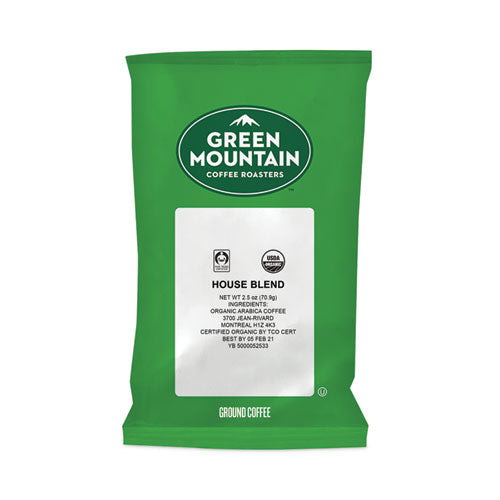 Fair Trade Organic House Blend Coffee, Fractional Packs, 2.5 oz, 50/Carton-(GMT4493)