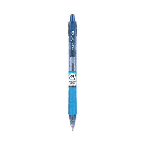 B2P Bottle-2-Pen Recycled Ballpoint Pen, Retractable, Medium 1 mm, Blue Ink, Translucent Blue Barrel, Dozen-(PIL32801)