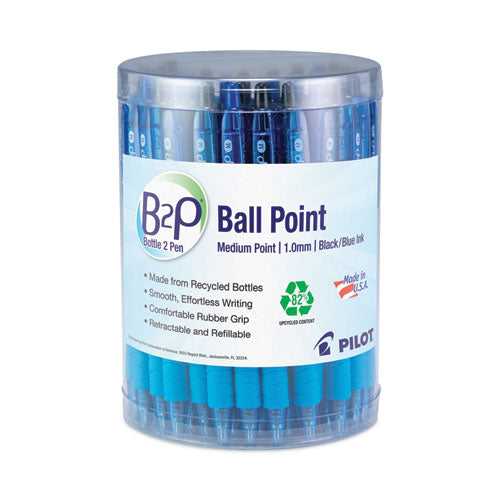 B2P Bottle-2-Pen Recycled Ballpoint Pen, Retractable, Medium 1 mm, Assorted Ink and Barrel Colors, 36/Pack-(PIL57050)