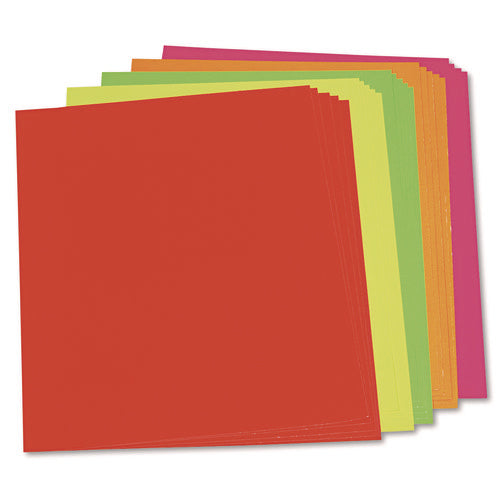 Neon Color Poster Board, 22 x 28, Lemon, Lime, Orange, Pink, Red, 25/Carton-(PAC104234)