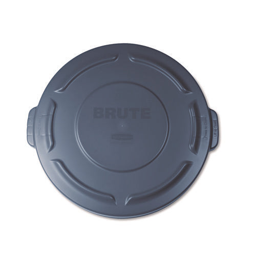Flat Top Lid for 20 gal Round BRUTE Containers, 19.88" Diameter, Gray-(RCP261960GRA)