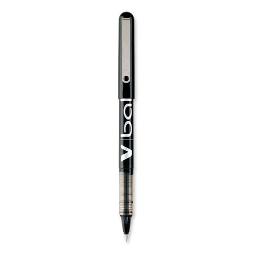 VBall Liquid Ink Roller Ball Pen, Stick, Extra-Fine 0.5 mm, Black Ink, Black Barrel, Dozen-(PIL35200)