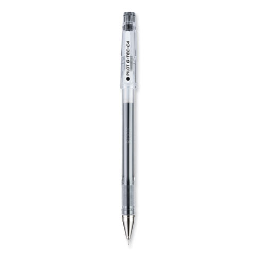 G-TEC-C Ultra Gel Pen, Stick, Extra-Fine 0.4 mm, Black Ink, Clear Barrel, Dozen-(PIL35491)
