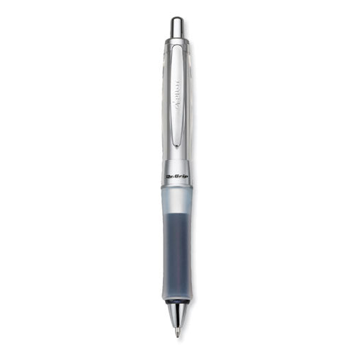 Dr. Grip Center of Gravity Ballpoint Pen, Retractable, Medium 1 mm, Black Ink, Silver/Charcoal Grip Barrel-(PIL36180)