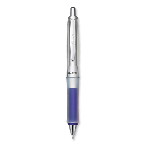 Dr. Grip Center of Gravity Ballpoint Pen, Retractable, Medium 1 mm, Black Ink, Silver/Navy Grip Barrel-(PIL36181)