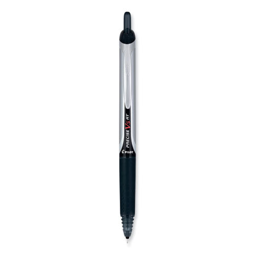 Precise V5RT Roller Ball Pen, Retractable, Extra-Fine 0.5 mm, Black Ink, Black Barrel, 30/Pack-(PIL84067)