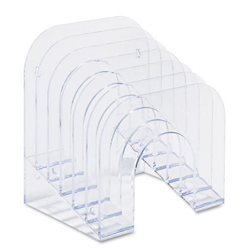 Optimizers Multifunctional Six-Tier Jumbo Incline Sorter, 6 Sections, Letter Size Files, 9.38" x 10.5" x 7.38", Clear-(RUB96600ROS)