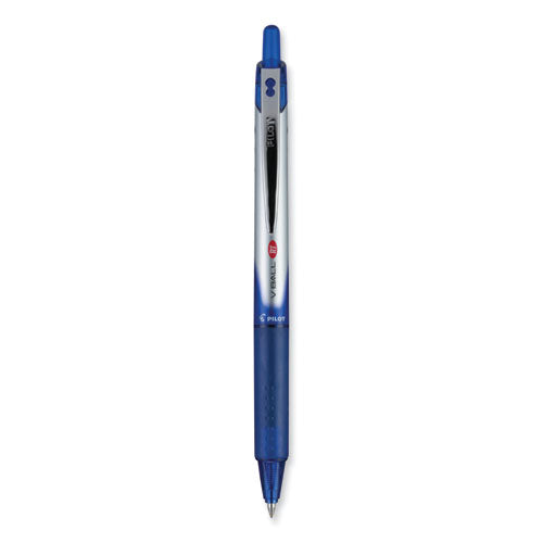 VBall RT Liquid Ink Roller Ball Pen, Retractable, Fine 0.7 mm, Blue Ink, Blue/White Barrel-(PIL26207)