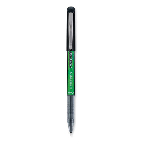 Precise V5 BeGreen Roller Ball Pen, Stick, Extra-Fine 0.5 mm, Black Ink, Black Barrel, Dozen-(PIL26300)