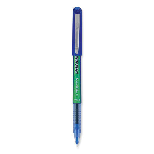 Precise V5 BeGreen Roller Ball Pen, Stick, Extra-Fine 0.5 mm, Blue Ink, Blue Barrel, Dozen-(PIL26301)