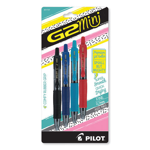 G2 Mini Gel Pen, Retractable, Fine 0.7 mm, Assorted Ink and Barrel Colors, 4/Pack-(PIL31737)