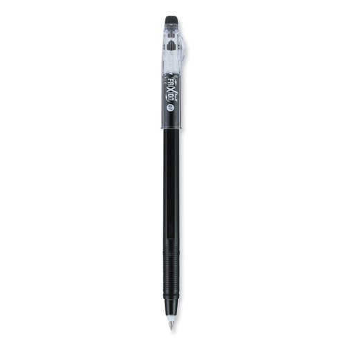 FriXion ColorSticks Erasable Gel Pen, Clipless Stick, Fine 0.7 mm, Black Ink, Black Barrel, Dozen-(PIL32465)