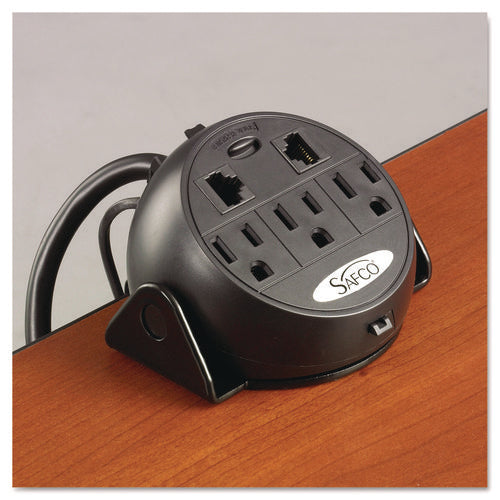 Power Module, 3 Outlets, 2 RJ-45 Ports, 8 ft Cord, Black-(SAF2059BL)
