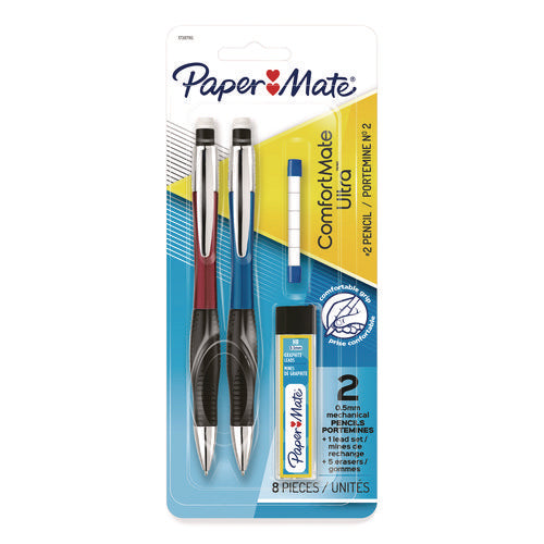 ComfortMate Ultra Pencil Starter Set, 0.5 mm, HB (#2.5), Black Lead, Assorted Barrel Colors, 2/Pack-(PAP1738795)