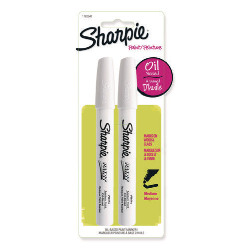 Permanent Paint Marker, Medium Bullet Tip, White, 2/Pack-(SAN1782041)