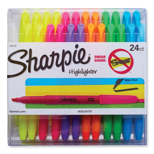 Pocket Style Highlighters, Assorted Ink Colors, Chisel Tip, Assorted Barrel Colors, 24/Pack-(SAN1761791)