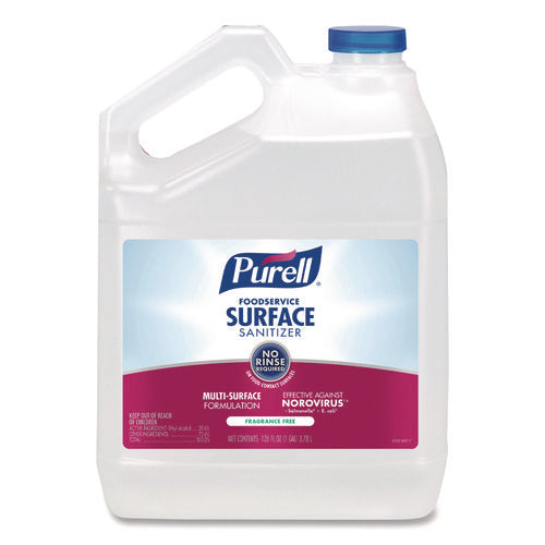 Foodservice Surface Sanitizer, Fragrance Free, 1 gal Bottle, 4/Carton-(GOJ434104)