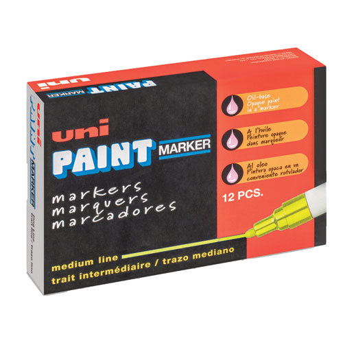 Permanent Marker, Medium Bullet Tip, Yellow-(UBC63605)