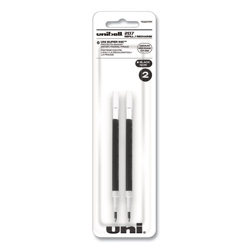 Refill for Signo Gel 207 Pens, Medium 0.7 mm Conical Tip, Black Ink, 2/Pack-(UBC70207PP)