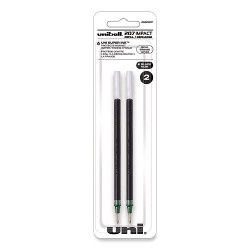 Refill for Gel IMPACT Gel Pens, Bold Conical Tip, Black Ink, 2/Pack-(UBC65808)
