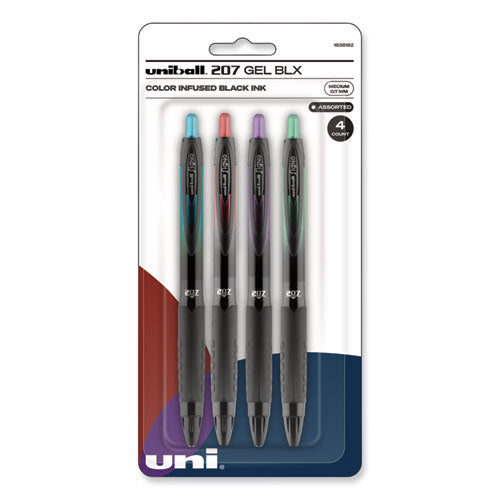 207 BLX Series Gel Pen, Retractable, Medium 0.7 mm, Assorted Ink and Barrel Colors, 4/Pack-(UBC1838182)