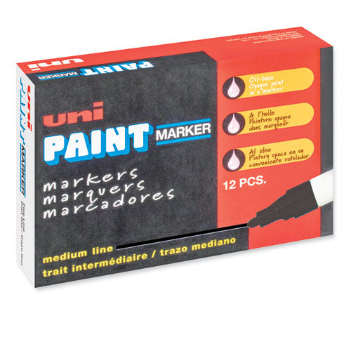 Permanent Marker, Medium Bullet Tip, Black-(UBC63601)