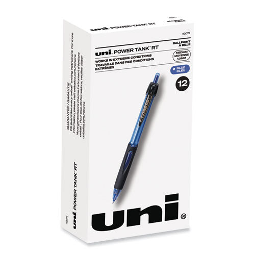 Power Tank RT Ballpoint Pen, Retractable, Bold 1 mm, Blue Ink, Translucent Blue Barrel, Dozen-(UBC42071)