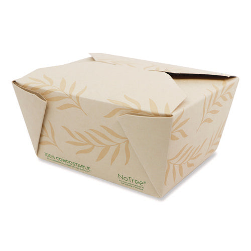No Tree Folded Takeout Containers, 26 oz, 4.2 x 5.2 x 2.5, Natural, Sugarcane, 450/Carton-(WORTONT1)