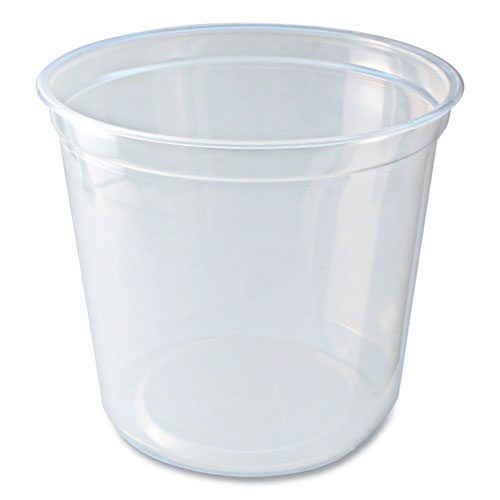 Microwavable Deli Containers, 24 oz, 4.6 Diameter x 4.1 h, Clear, Plastic, 500/Carton-(FABPK24TC)