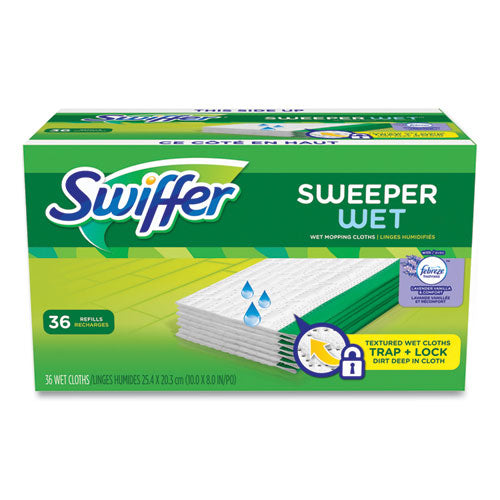 Wet Refill Cloths, 10 x 8, Lavender Vanilla and Comfort, White, 36/Carton-(PGC55311)