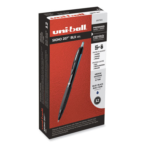 207 BLX Series Gel Pen, Retractable, Medium 0.7 mm, Black Ink, Translucent Black Barrel-(UBC1837931)