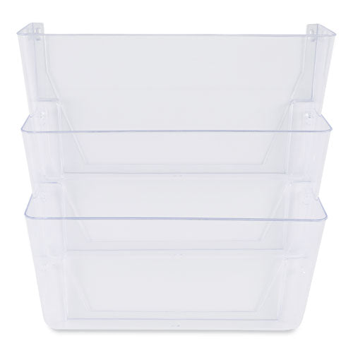 Wall Files, 3 Sections, Letter Size, 13" x 4" x 14", Clear, 3/Set-(UNV53682)