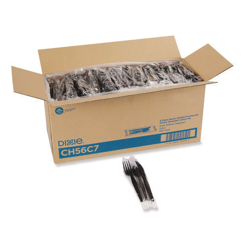 Individually Wrapped Heavyweight Cutlery Set, Fork/Knife/Spoon, 250/Carton-(DXECH56C7)