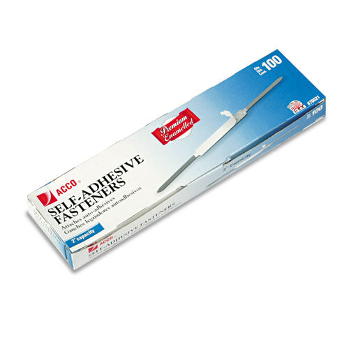 Premium Self-Adhesive Two-Prong Paper Fastener Bases, 2" Capacity, 2.75" Center to Center, Brown, 100/Box-(ACC70021)