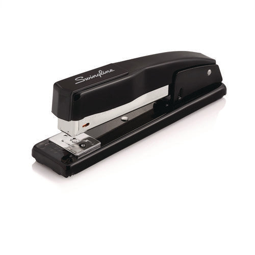 Commercial Full Strip Desk Stapler, 20-Sheet Capacity, Black-(SWI44401S)
