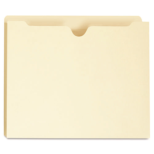 Deluxe Manila File Jackets with Reinforced Tabs, Straight Tab, Letter Size, Manila, 50/Box-(UNV73500)