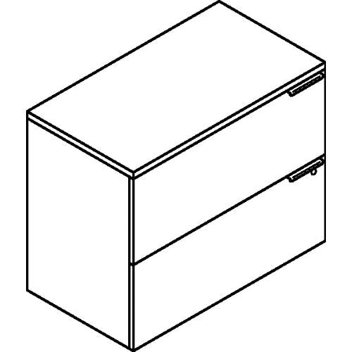 Voi Lateral File, 2 Legal/Letter-Size File Drawers, Mahogany, 36" x 20" x 29.5"-(HONVLF36N)